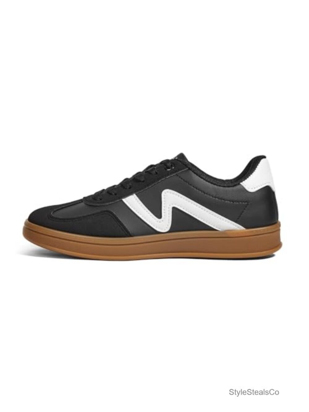 Women's Retro Low Top Sneakers, Gum Sole Lace-Up Casual Athletic Shoes